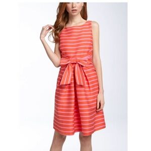Kate Spade Striped Sleeveless Dress in Coral and White